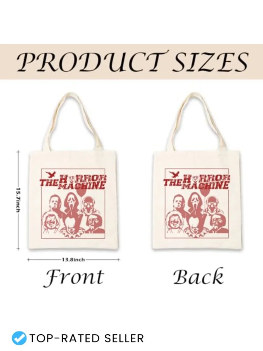 Reusable Canvas Tote Bag for Women, Cute Shoulder Bag for Shopping, Beach &